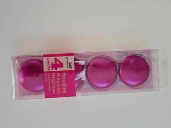 4 bougies roses