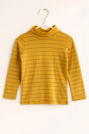 Col roulé rayé moutarde – Charlie & Prune – 3 ans