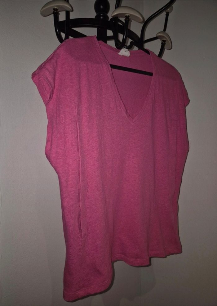 Tshirt allaitement lin et coton tajine banane rose M - photo numéro 2