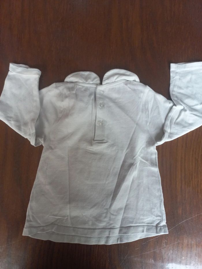 T-shirt blanc "Chouette" Obaïbi 12mois 74cm - photo numéro 2