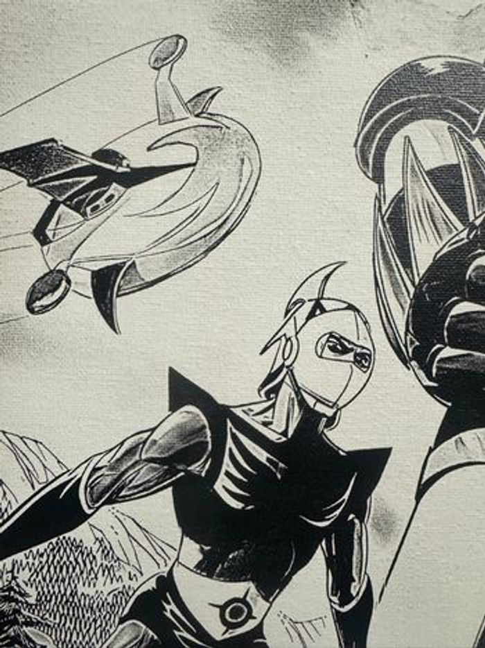 Tableau Goldorak et Actarus robot vintage en toile 30x40cm - photo numéro 4