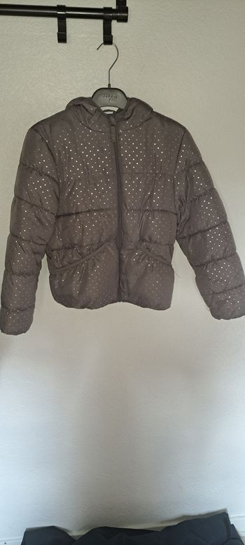 Manteau fille gris etoilé