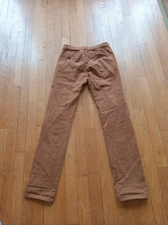 Pantalon homme marron, coupe droite marque Jules , comme neuf, taille 36 - photo numéro 4
