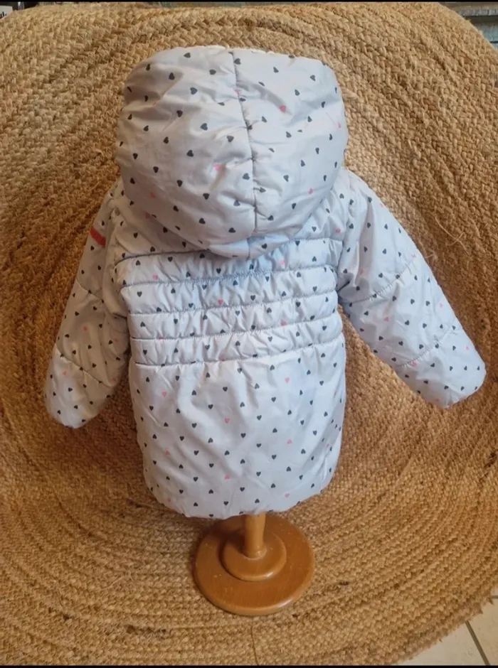 Jolie manteau gris à cœur fille la compagnie des petits 3 ans - photo numéro 5