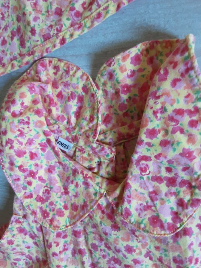 2 robes été 100% coton petits fleurs T. 6 mois - photo numéro 3