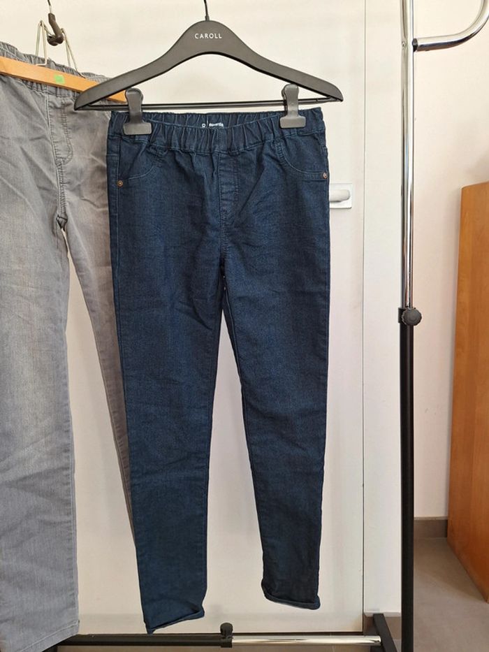 Lot 2 Jean souple La redoute bleu et gris enfant fille 12 ans - photo numéro 2