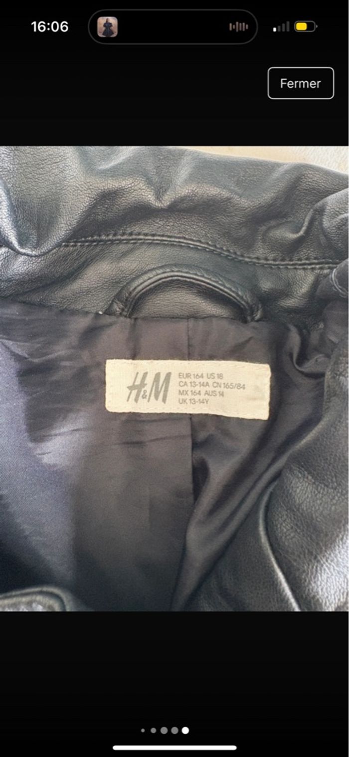 veste en cuir noir fille - photo numéro 6