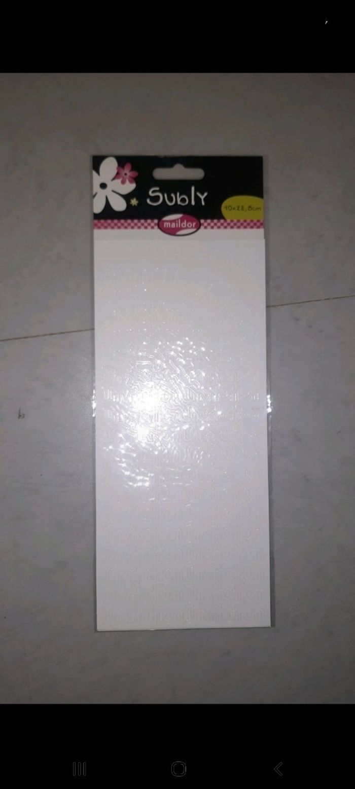 Planche autocollant blanc mot écriture invitation stickers