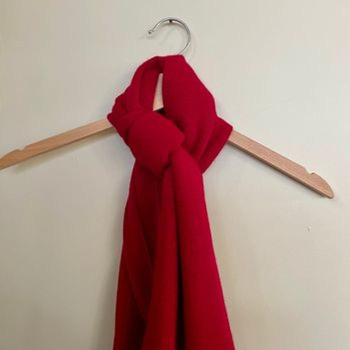 Écharpe Levi’s rouge vif unisexe en maille côtelée Logo brodé 100% acrylique Made in Italy V068 - photo numéro 8