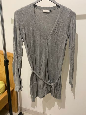 Gilet long gris, taille M