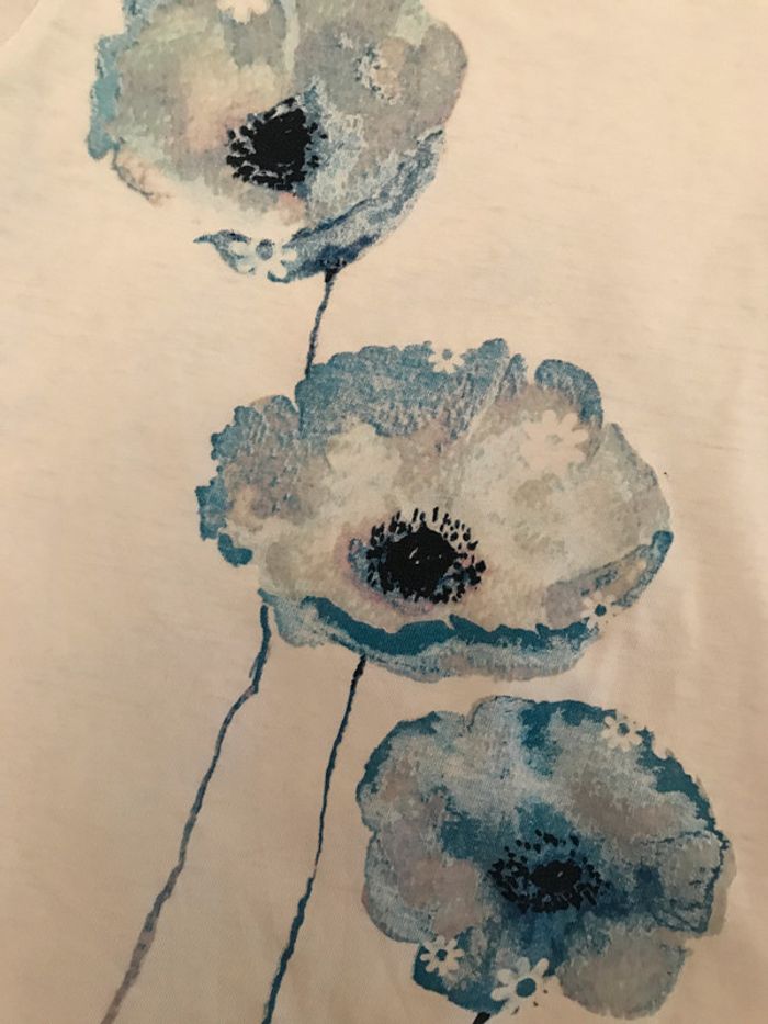 T-Shirt manches courtes blanc et bleu 6 Ans - photo numéro 2