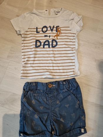 Ensemble short T shirt 18 mois