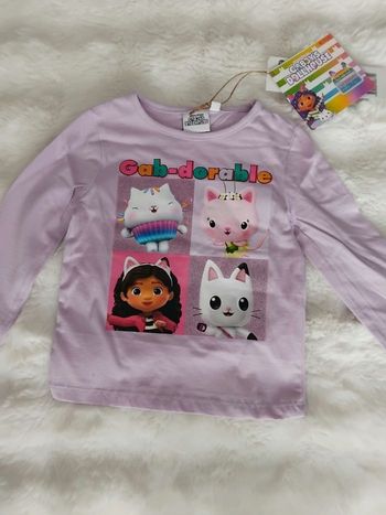 Tee-shirt manches longues Gabby’s Dollhouse neuf 8 ans