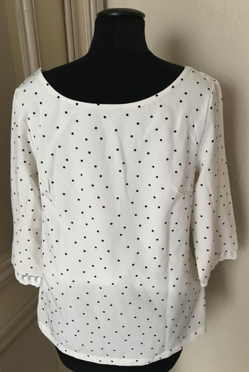 BLOUSE "NOEMIE & CO" BLANCHE A POIS - TAILLE : S