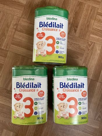 Lot 3 boîtes Blédilait Croissance 3 Blédina 900g (1 à 3 ans) neuves