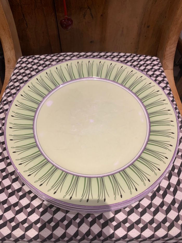 Lot de 5 grandes assiettes