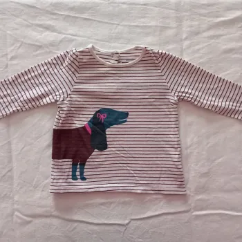 T-shirt marinière marron Bout'chou 6 mois