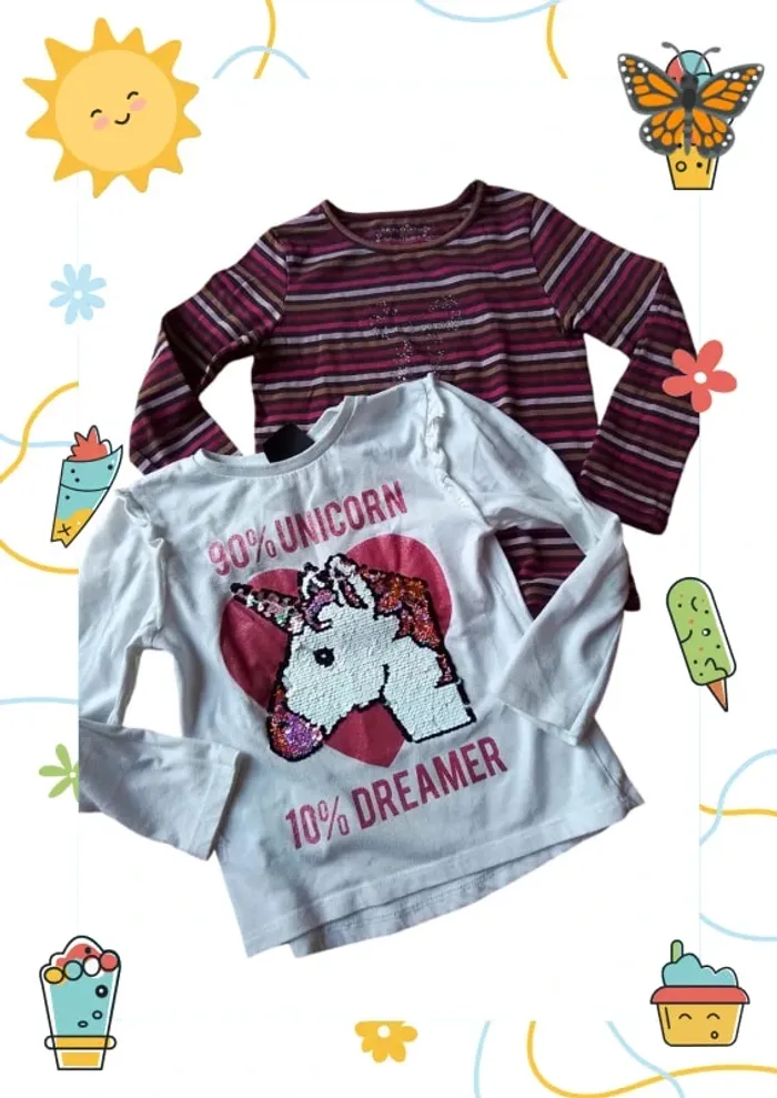 Lot de 2 tee shirt manches longues