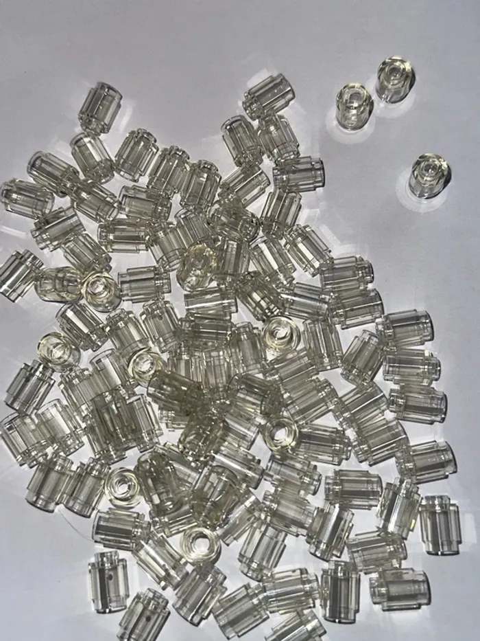 100 Brick Lego round 1x1 ref 3062 Trans clear - photo numéro 2