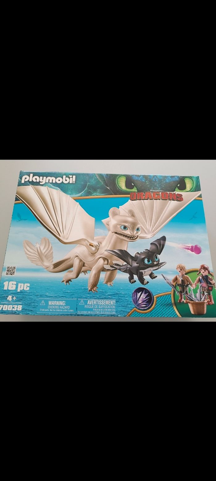 Playmobil Dragons 3 - Furie éclair et son bébé dragon et 2 enfants Vikings