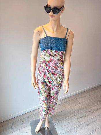 Combinaison pantalon à fleurs neuf boutique parisienne