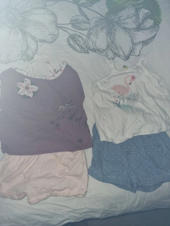 Lot 2 ensemble short+t shirt