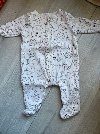 Pyjama DPAM "Animaux de la forêt" - Doublé chaud - 3 mois