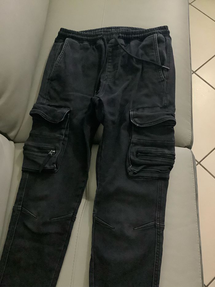 Pantalon type cargo slim noir Taille XS marque FSBN - photo numéro 2