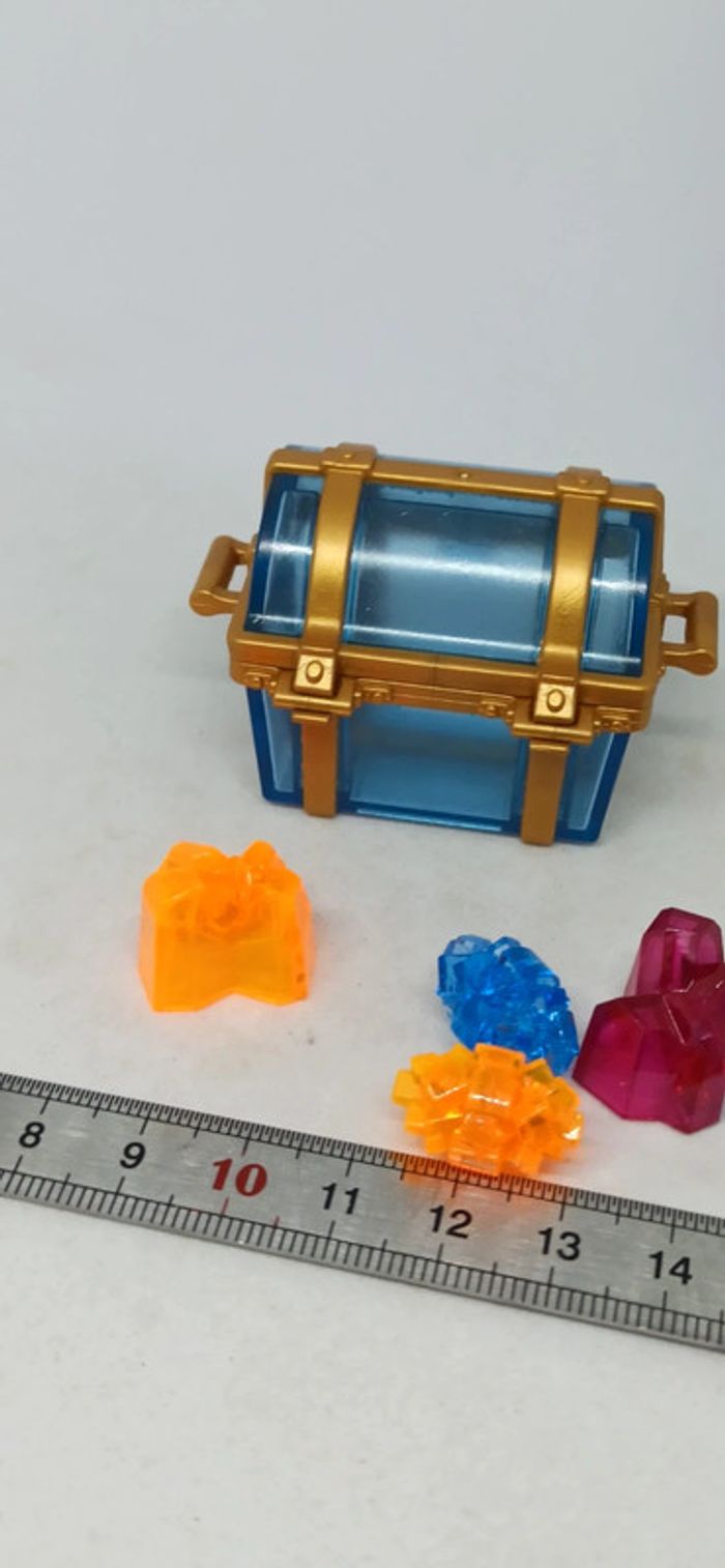 Coffre bleu transparent avec joyaux playmobil - photo numéro 4