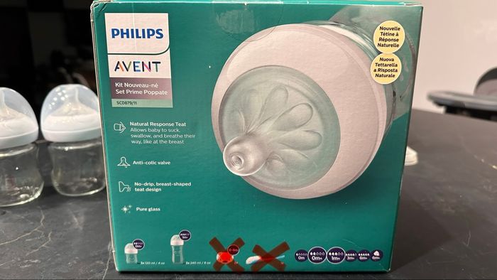 Lot 5 biberons neufs Phillips Avent en verre + 2 offerts - photo numéro 5