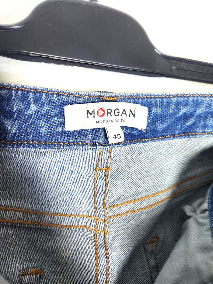 Jean Femme Morgan Bleu - Effet Usé et Déchiré - Taille 40 - photo numéro 5