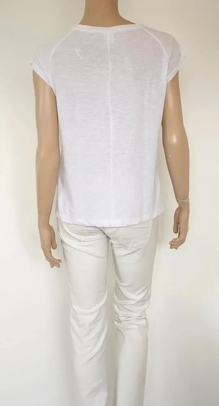 T-shirt blanc à motifs Up2Glide T.38 - photo numéro 5