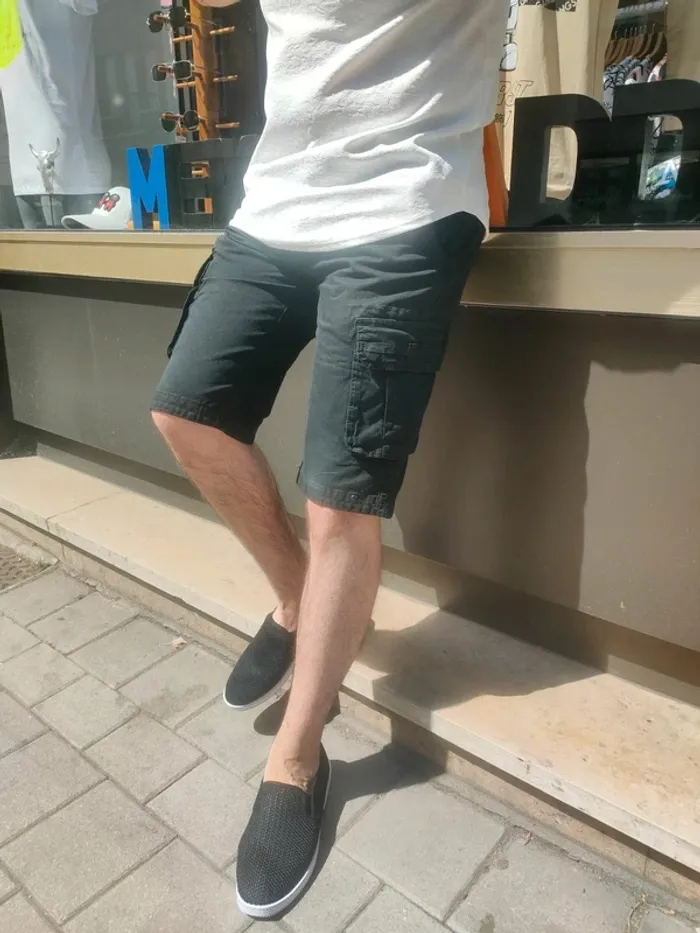 Short cargo avec poches homme noir 36US - photo numéro 5