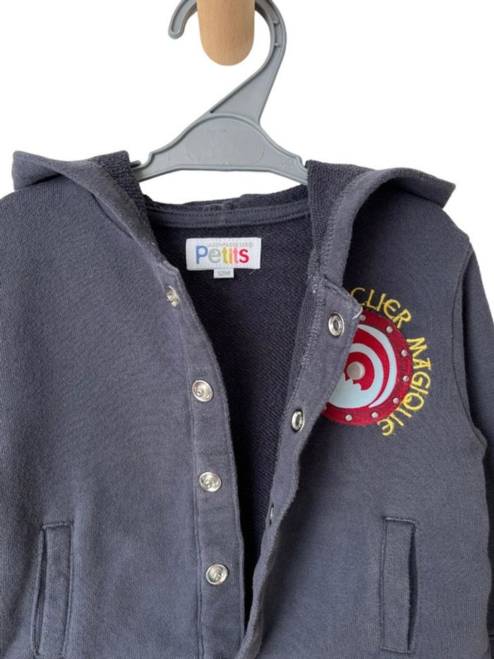Sweat / cardigan à capuche “Bouclier magique” - LCDP 12 mois - photo numéro 2