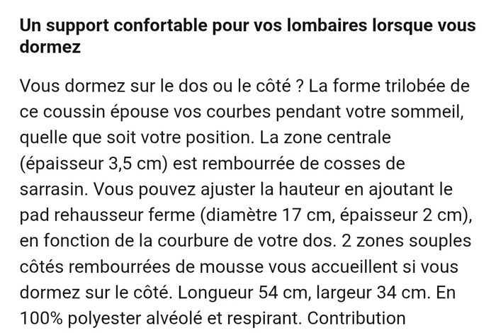 Coussin Damart  pour lombaires NEUF - photo numéro 5