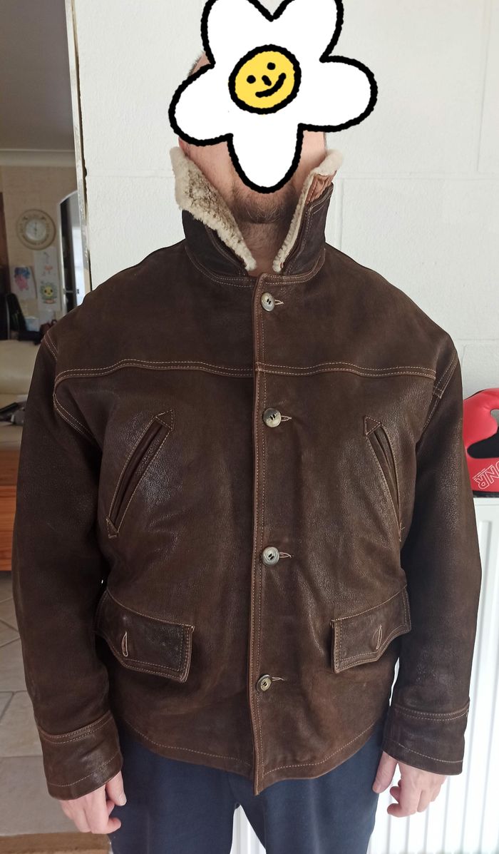 XL Blouson type aviateur cuir chèvre redskins - photo numéro 3