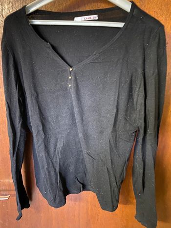 Pull léger noir pailletée M