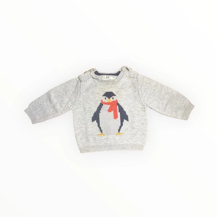 Pull pingouin gris Cyrillus 9 mois TBE (13€)