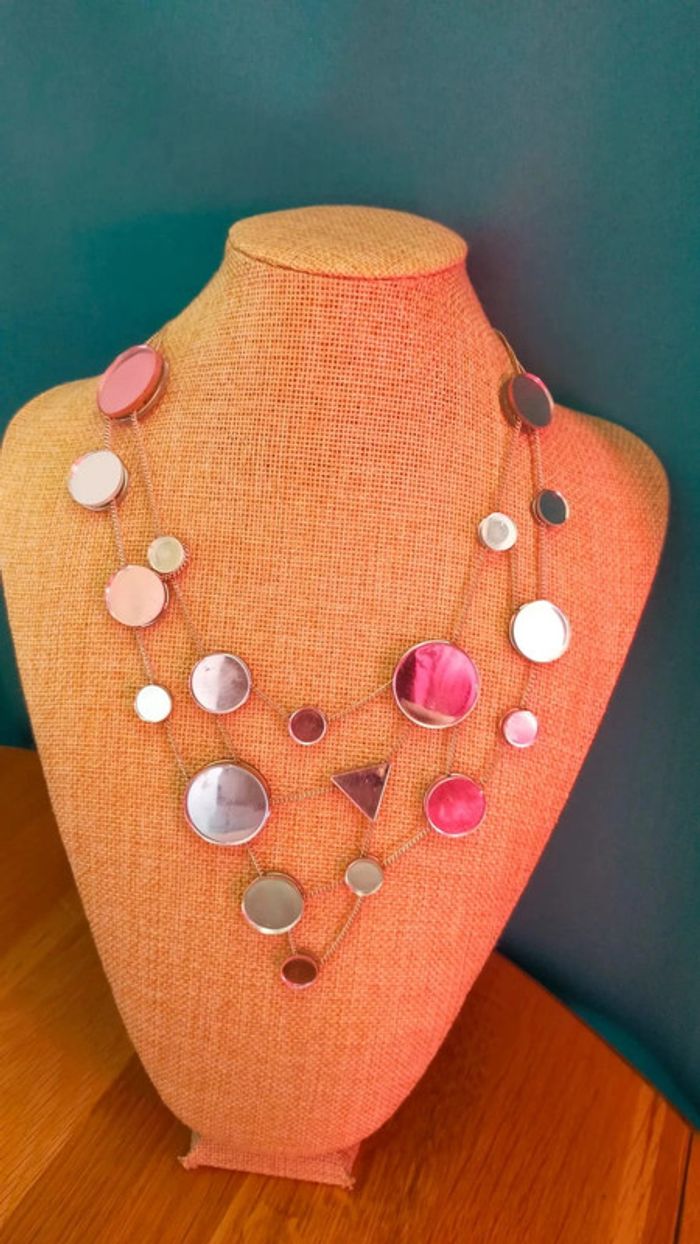 Collier Miroirs Géométriques – Collection Nuances de Rose - photo numéro 8