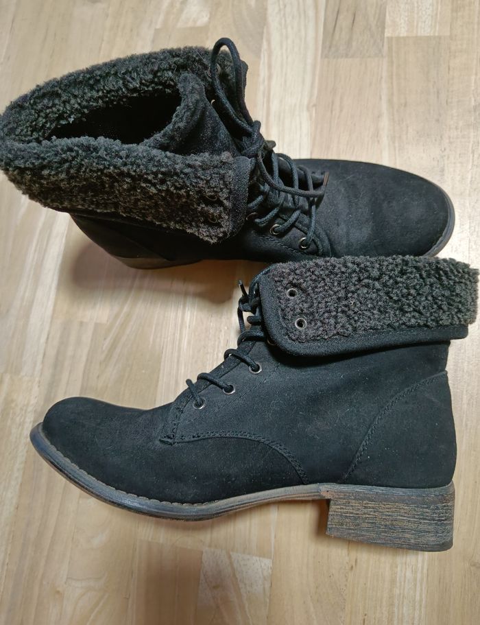 Bottines à la lacets-Gemo-