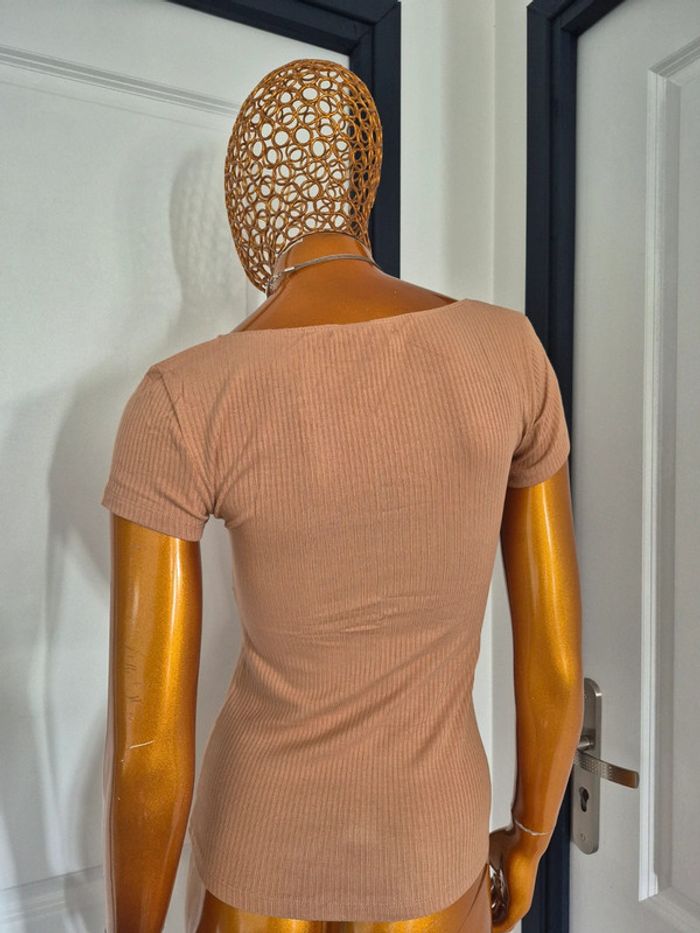 Tee-shirt Manches Courtes Femme Taupe Taille S/46 - photo numéro 2