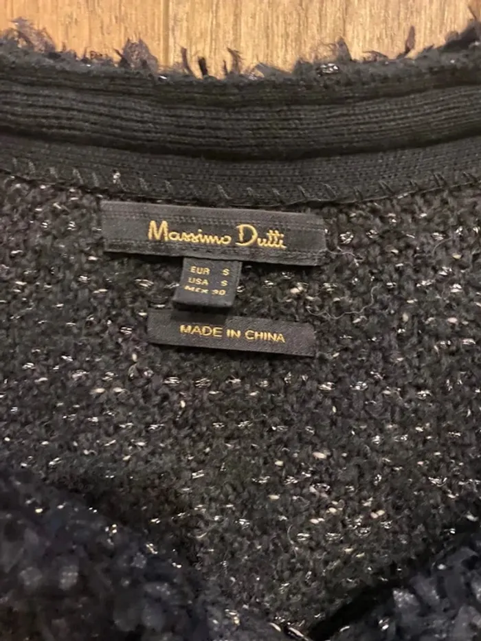 Veste en jacquard bleu marine Massimo Dutti taille S - photo numéro 3