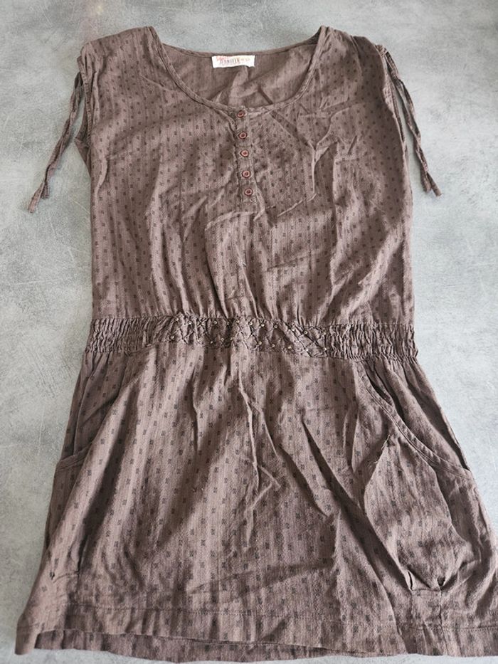 Robe d'été sans manches femme - Taille S / 36 - Jennyfer - Marron - photo numéro 4