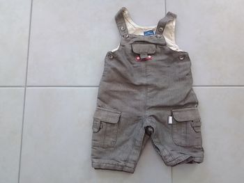 Salopette garçon marron T 3mois  sergent major