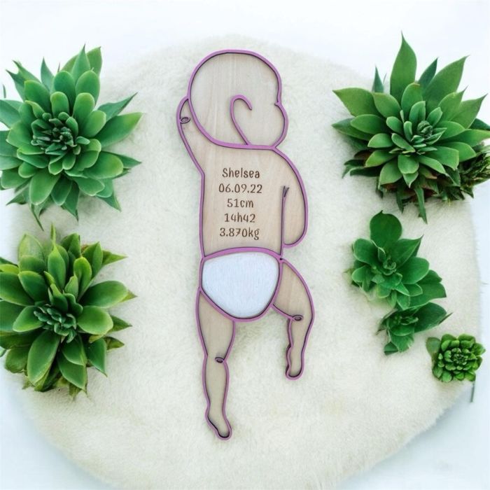 Silhouette bébé en bois - photo numéro 4