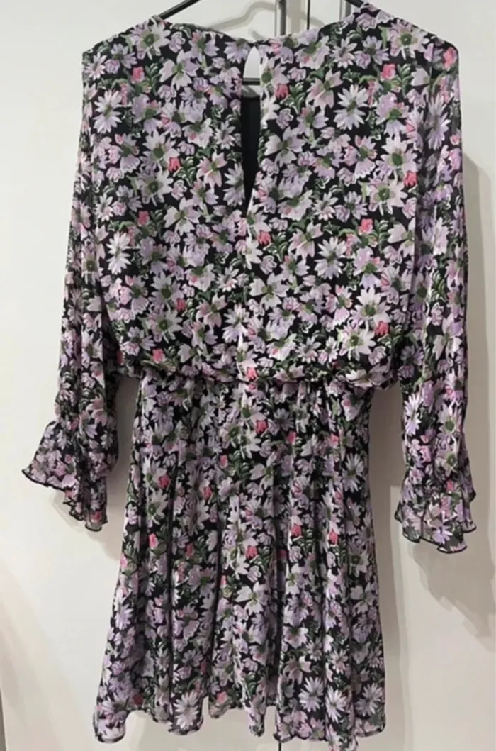 Robe fleurie Zara violette - photo numéro 2