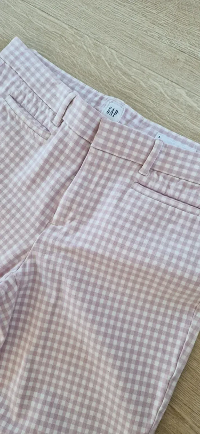 Pantalon blanc rose Vichy - photo numéro 4