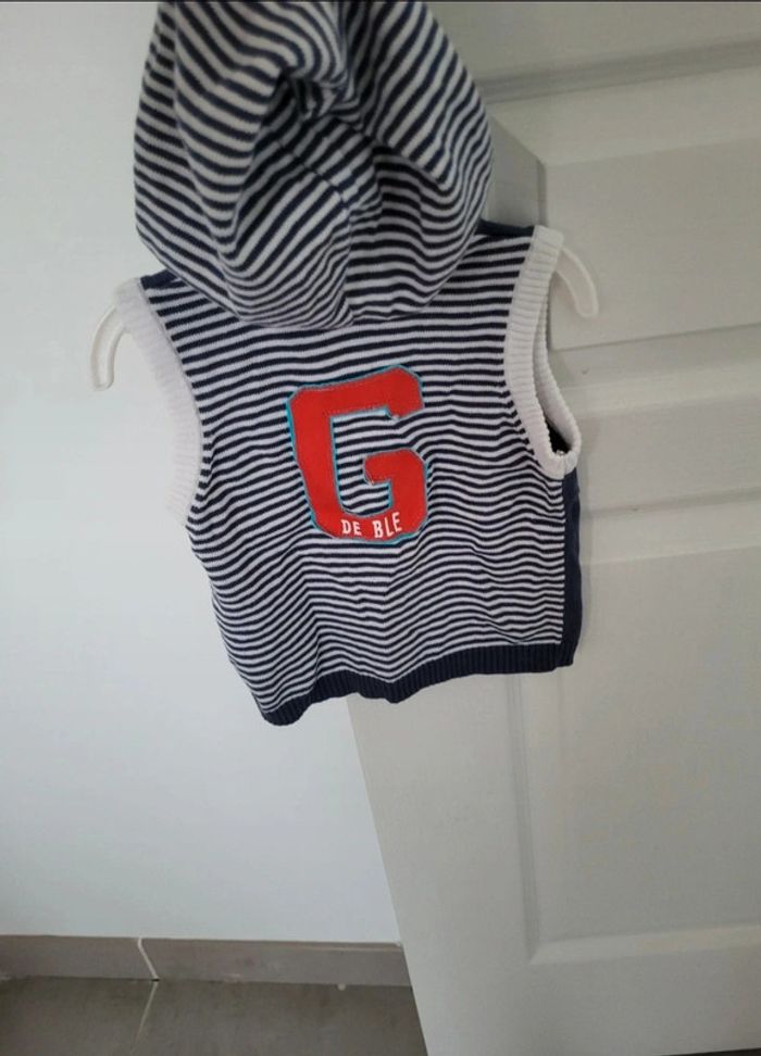 Gilet sans manche garçon grain de blé 12 mois - photo numéro 4
