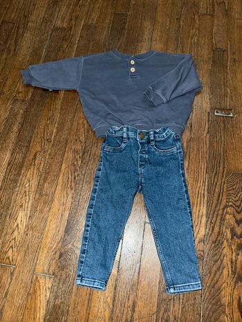 Sweat Zara et jeans H&M 12 mois