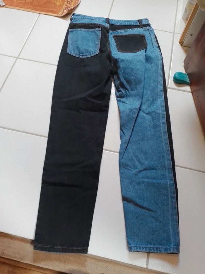 Jeans femme droit noir et bleu Shein - photo numéro 9